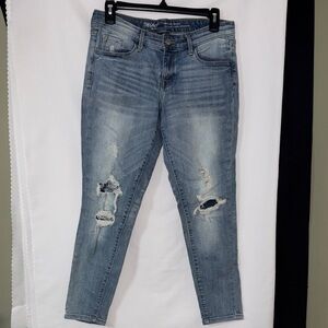Mossimo Supply Co. Light Blue Distressed Mid Rise Skinny Jeans  4/27